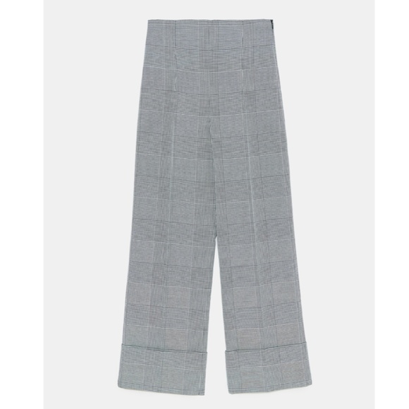 New Zara Plaid Wide leg Cuffed Pants - Picture 5 of 9